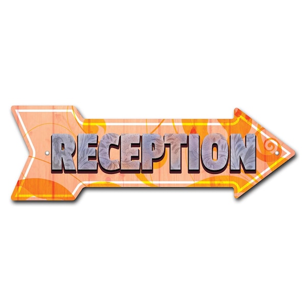 Reception Arrow Sign Funny Home Decor 36in Wide